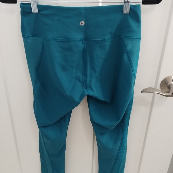 Teal Mesh Workout Leggings - Picture 4 of 6
